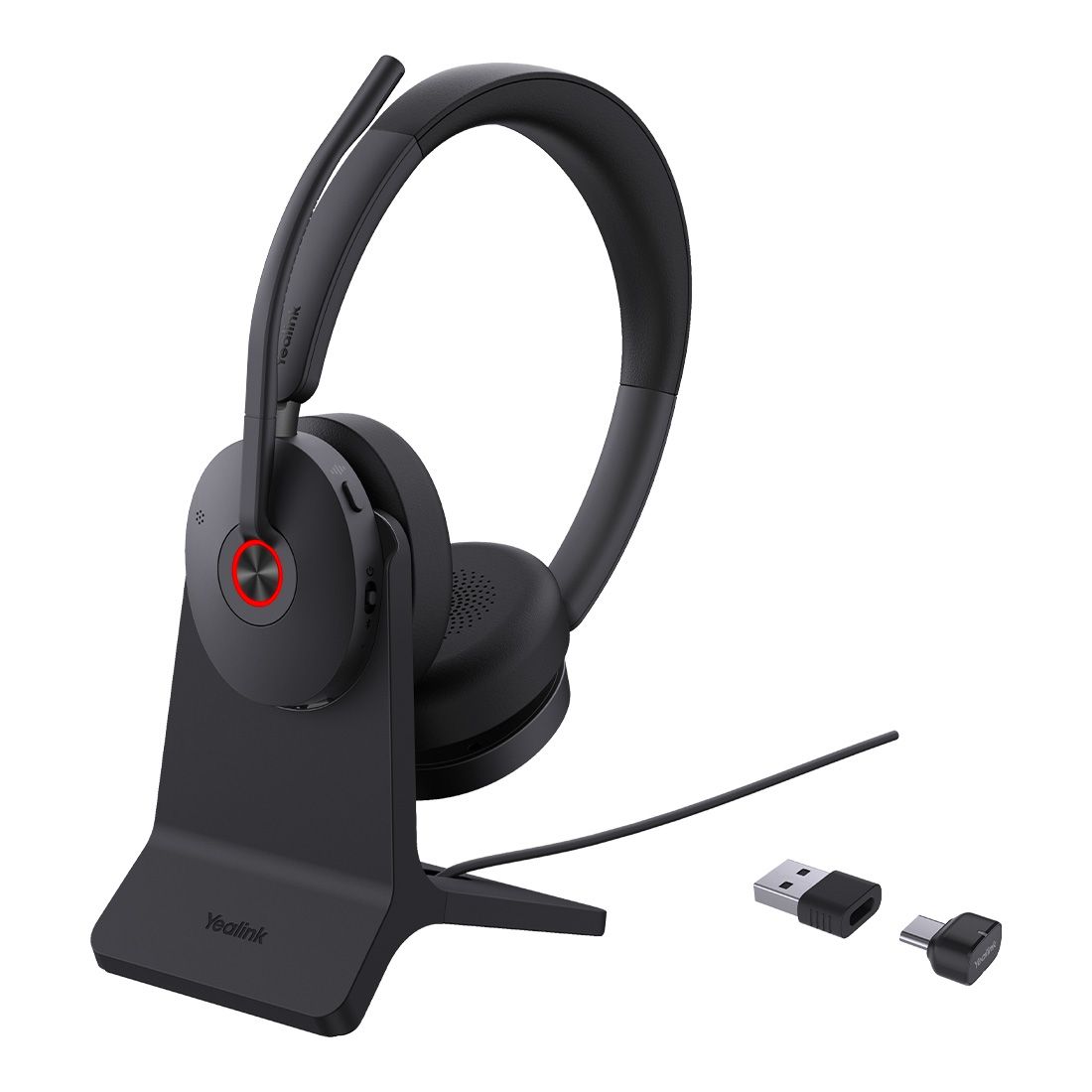 Yealink BH74 UC Certified Bluetooth Headset with Active Noise Cancellation, Acoustic Shield, 32-Hour Talk Time & USB-C/A Dock Stand