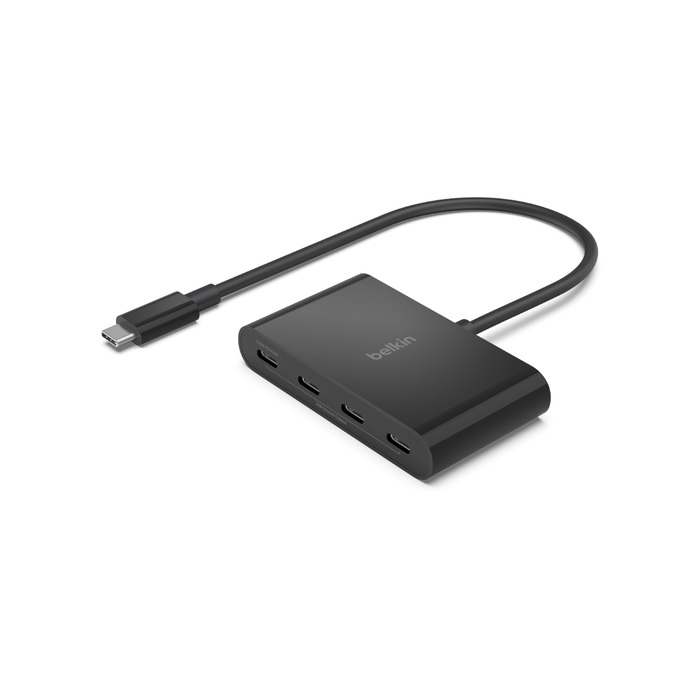 Belkin Connect USB-C to 4-Port USB-C Hub Black AVC018btBK | 10Gbps Data Transfer, 100W PD Pass-Through, Plug & Play, 2-Year Warranty