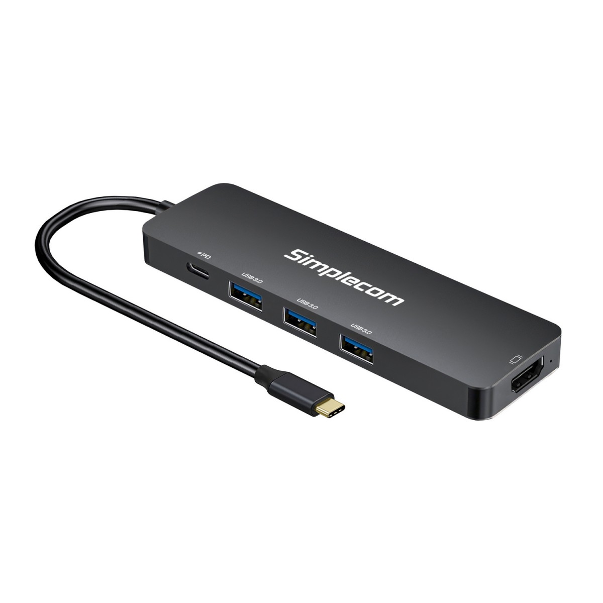 Simplecom CH545 USB-C 5-in-1 Multiport Adapter Docking Station with 3 USB 3.0 Ports, 4K@30Hz HDMI & 100W PD Charging