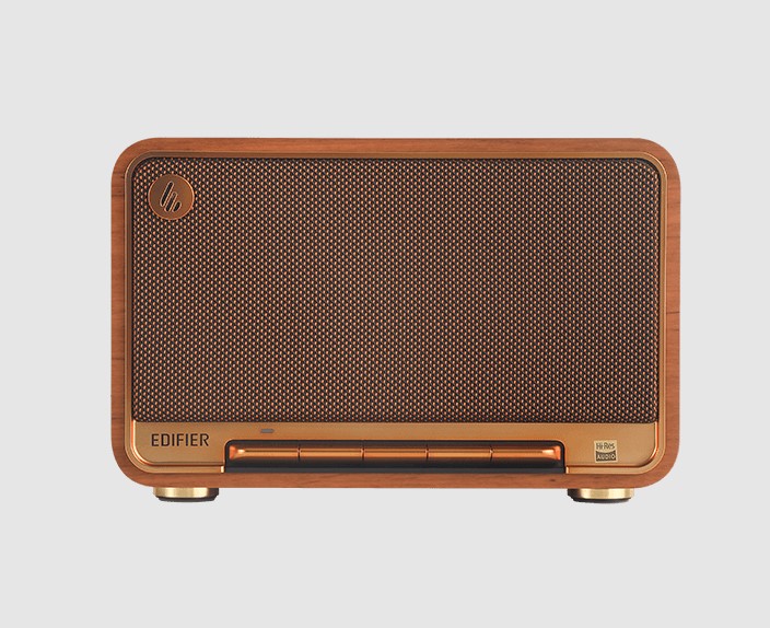 Edifier D32 Smart Speaker Brown – Retro 60W Wireless Bluetooth 5.3 & AirPlay2 Hi-Res Audio Tabletop Speaker with 11-Hour Battery