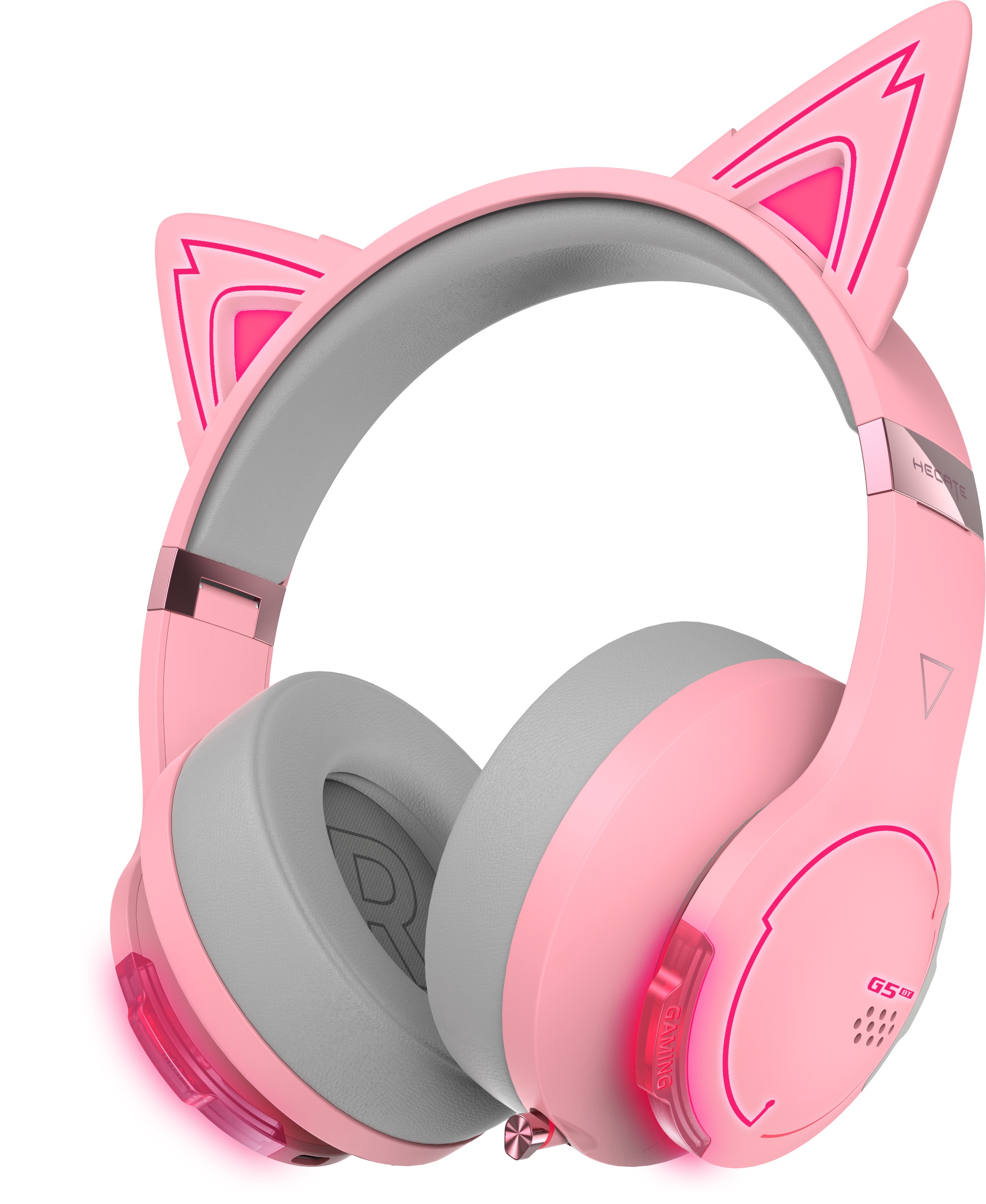 Edifier G5BT Cat Pink Hi-Res Bluetooth Gaming Headset with Low Latency 45ms, RGB Cat Ears, Dual ENC Mics, Bluetooth v5.2 & 3.5mm AUX