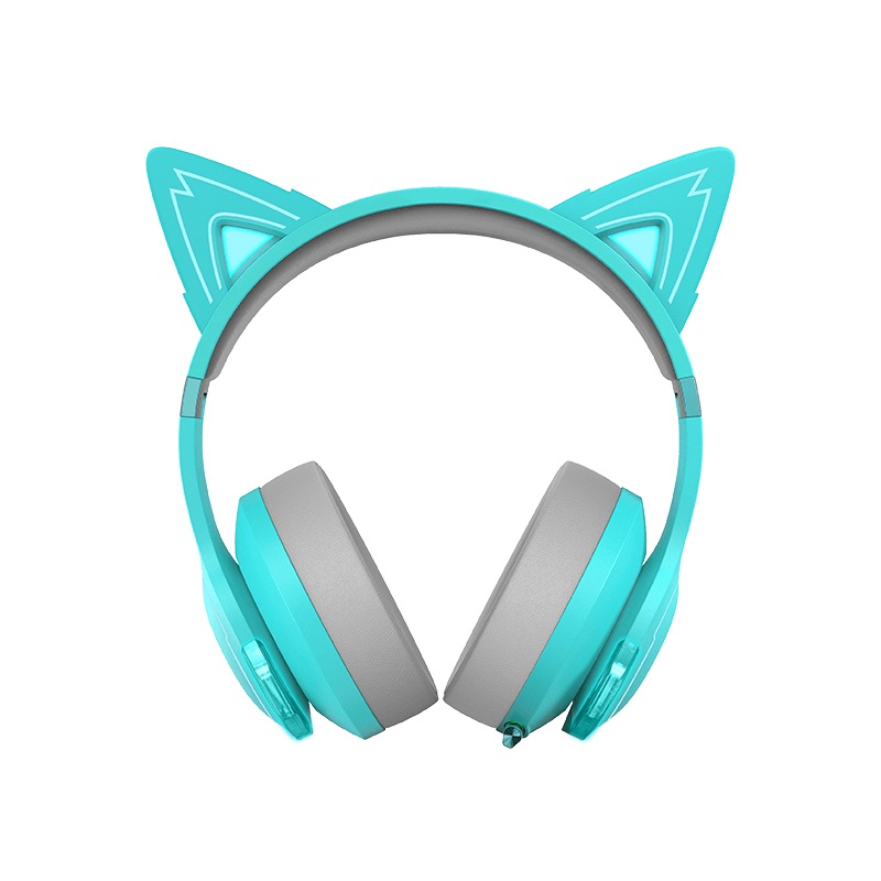 Edifier G5BT Cat Turquoise Hi-Res Bluetooth Gaming Headset with Low Latency 45ms, RGB Lighting, Multi-Mode, Bluetooth 5.2 & 3.5mm Wired