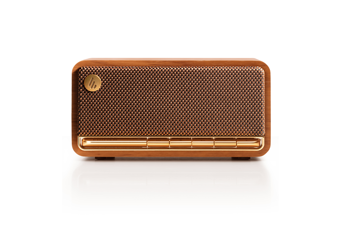 Edifier MP230 Brown Portable Bluetooth Retro Speaker with Wooden Enclosure, Bluetooth 5.0, AUX, Micro SD, USB-C, 10H Battery Life, 20W Stereo Sound