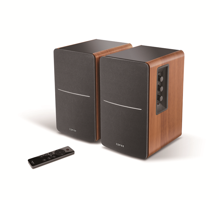 Edifier R1280DBS 2.0 Bluetooth Bookshelf Speakers with 42W RMS, Optical/Coaxial, Dual RCA Inputs, Wooden Enclosure – Brown