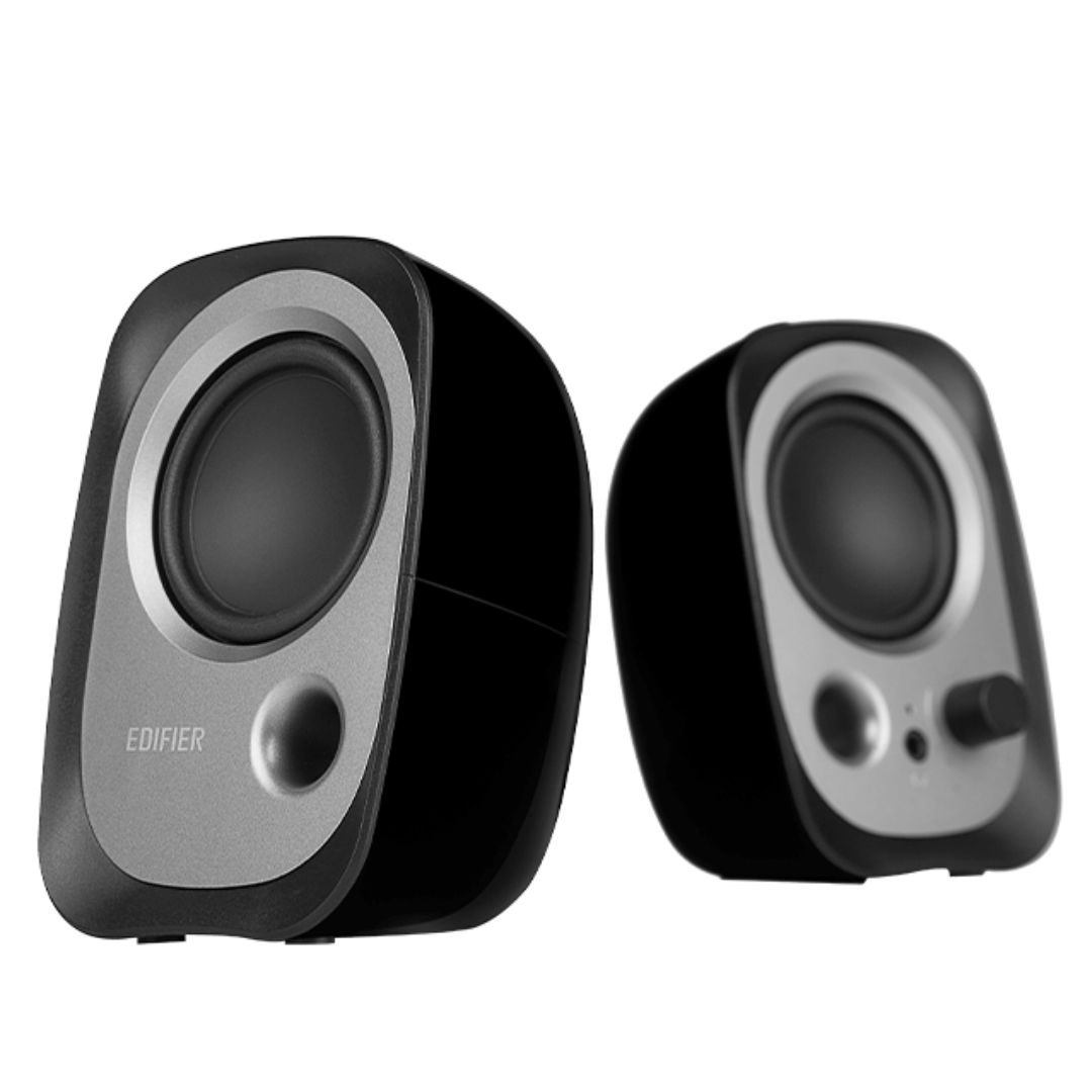 Edifier R12U USB-Powered Compact 2.0 Multimedia Speakers System with 3.5mm AUX Input - Ideal for Desktop, Laptop, Tablet, Phone (Black)