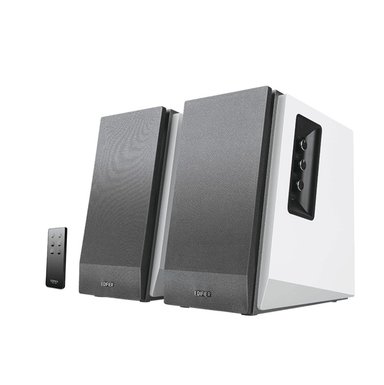 Edifier R1700BT White Silver Bluetooth Bookshelf Speakers 66W RMS, 4" Bass Drivers, 0.75" Tweeters, Wooden MDF Enclosure