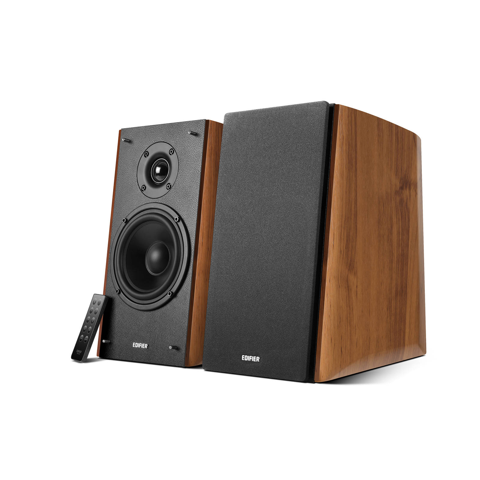 Edifier R2000DB WARMOAK Powered Bluetooth Bookshelf Speakers with 25mm Eagle Eye Tweeters, Dual 5" Aluminum Drivers, Optical & RCA Inputs, High-Gloss Piano Finish