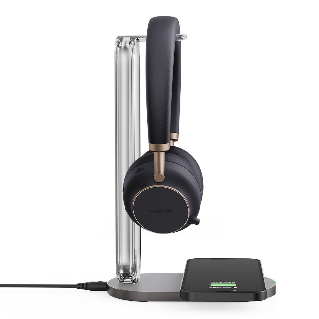 Yealink BH76 Bluetooth Stereo Headset with Charging Stand, USB-A, Microsoft Teams & UC Certified, ANC, Retractable 5 Microphones, 35 Hours Battery Life