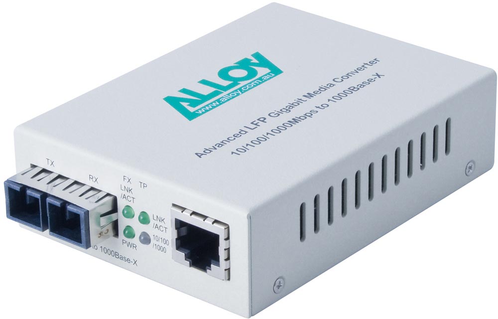 Alloy GCR2000SC Gigabit Ethernet Media Converter – Standalone & Rackmount with 1000Base-T to 1000Base-SX SC, 550m Fibre Range