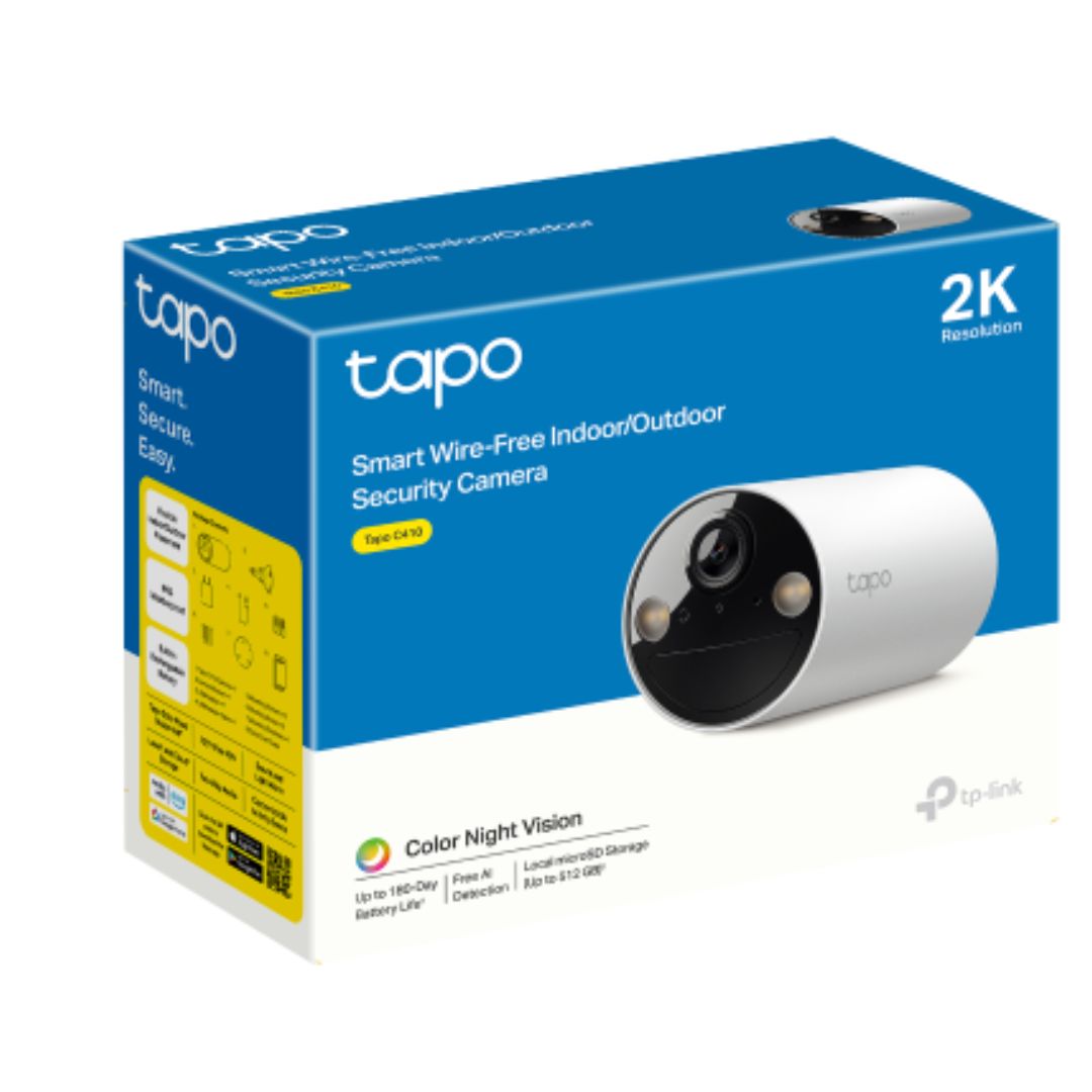 TP-Link TC82 Battery-Powered Outdoor Security Camera with 2K Color Night Vision, Smart Person Detection, IP65 Weatherproof