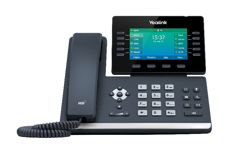 Yealink T54W 16-Line IP HD Phone with 4.3" Color Screen, HD Voice, Dual Gigabit Ports, Built-in Bluetooth 4.2 & Dual-Band Wi-Fi, USB 2.0, PoE Support, and EXP50 Expansion