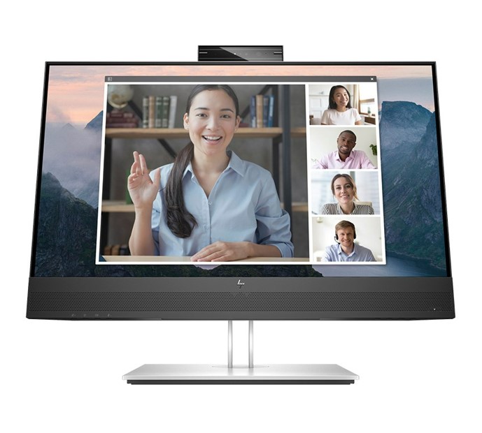 HP E24mv G4 23.8-Inch FHD IPS Conferencing Monitor with 5MP Webcam, Built-in Mic & Speakers, USB Hub, HDMI, DisplayPort, VGA, VESA Mount