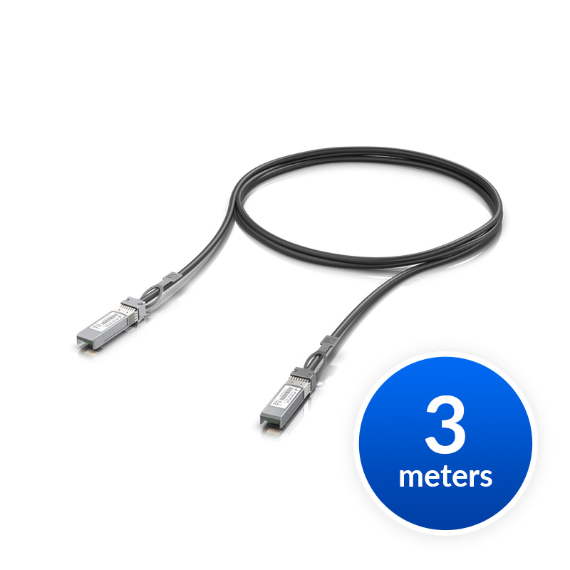 Ubiquiti 25Gbps SFP28 Direct Attach Cable, 3m Length, High-Speed 25G DAC Copper Cable with PVC Jacket