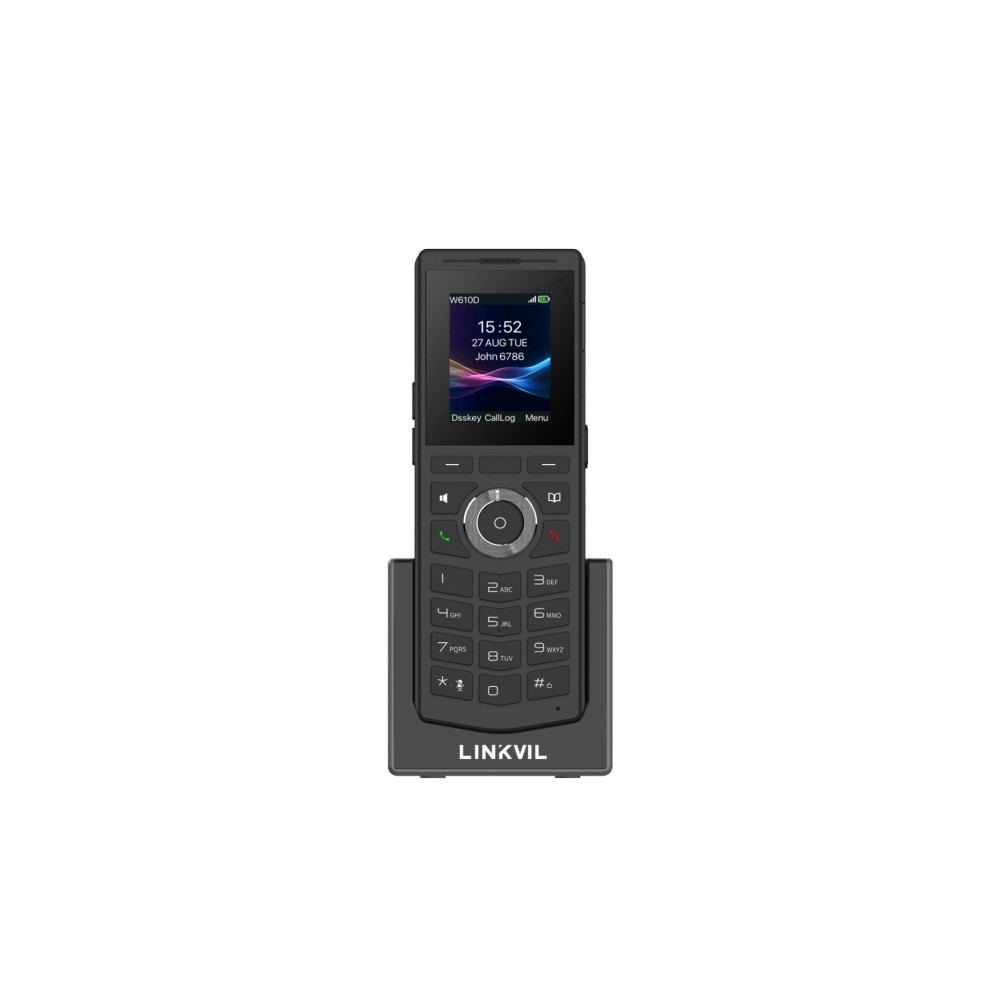 Fanvil Linkvil W610D Portable DECT Phone with Bluetooth 5.0, 1900mAh Battery, HD Voice & Noise Reduction, 8 Hours Talk Time