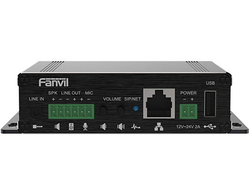 Fanvil PA3 SIP Paging Gateway with 2 SIP Lines, 10W-30W Amplifier, USB/TF Card Support and PoE