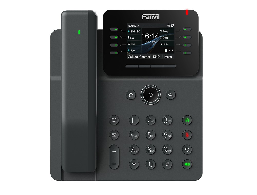 Fanvil V62 PRO Business IP Phone with 2.8-inch HD Color Screen, 12 SIP Lines, 6-Way Conferencing, HD Audio, Dual Gigabit Ports & Integrated PoE