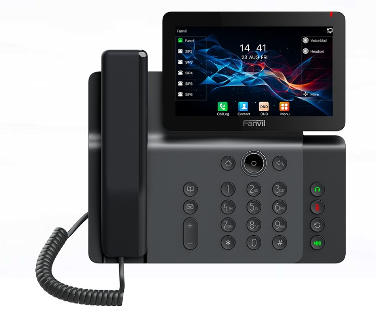 Fanvil V66 Prime Business IP Phone - 7" Adjustable Color Touch Screen, HD Audio, Wi-Fi 6, Bluetooth 5.4, 20 SIP Lines, 6-Way Conference