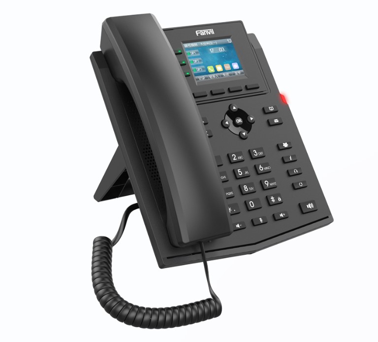 Fanvil X302-2 Wire IP Phone with 2.4-Inch Color Display, RJ11 2-Wire Power & Network, HD Voice, 6-Party Conferencing, 4 SIP Accounts, EHS Headset Support