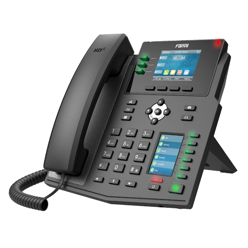 Fanvil X4U Enterprise IP Phone with 2.8" Color Display, 12 SIP Lines, 30 DSS Keys, Dual Gigabit NIC, PoE, Bluetooth & WiFi Support