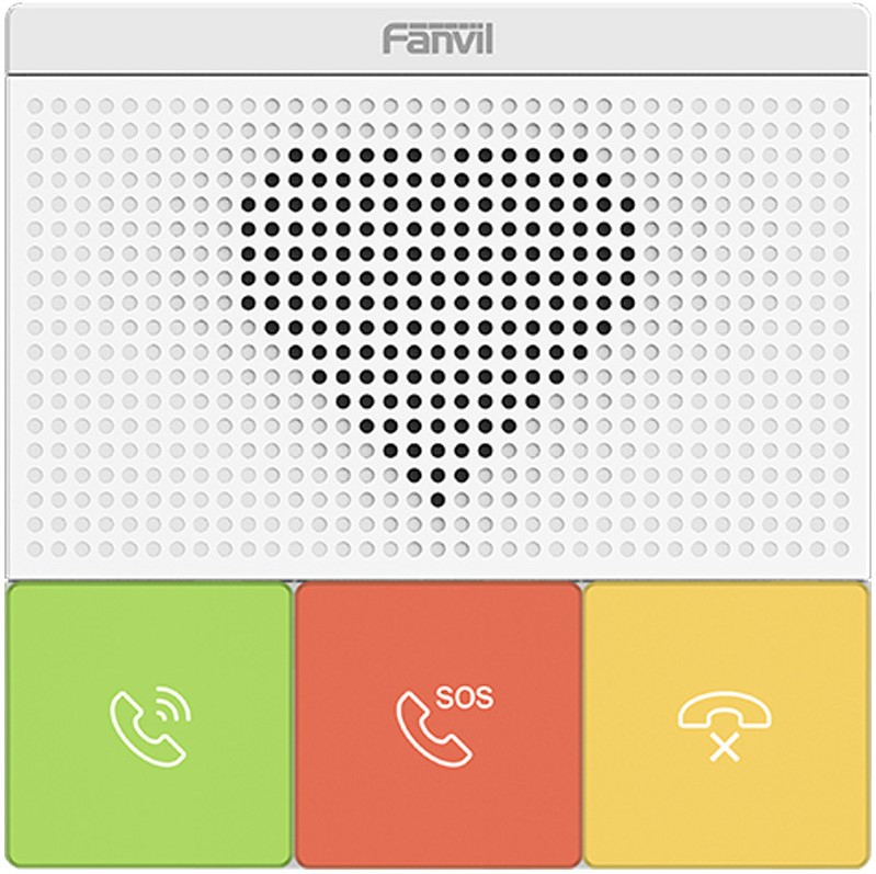 Fanvil Y501 SIP Healthcare Intercom - 2 SIP Lines, HD Audio, IP54 Waterproof, PoE, Wall Mountable, 3 Antibacterial Buttons, 10/100Mbps Ethernet