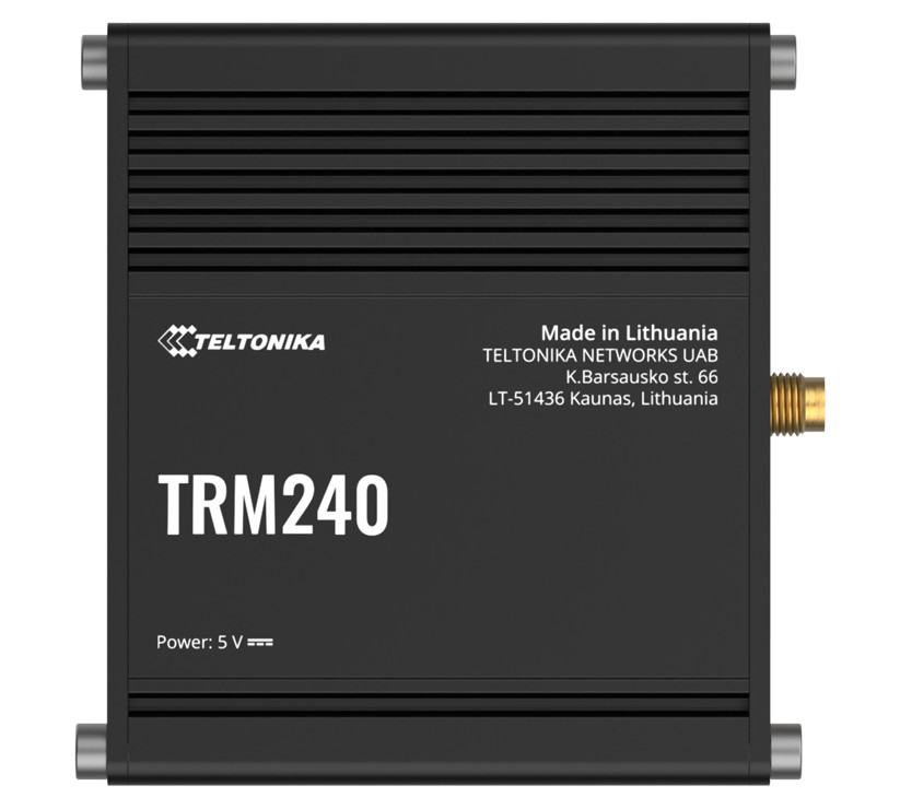 Teltonika TRM240 Industrial USB LTE Cat 1 Modem with Rugged Aluminium Housing, External Antenna Connector, Micro SIM Slot, 4G/LTE (Cat 1) Cellular Connectivity