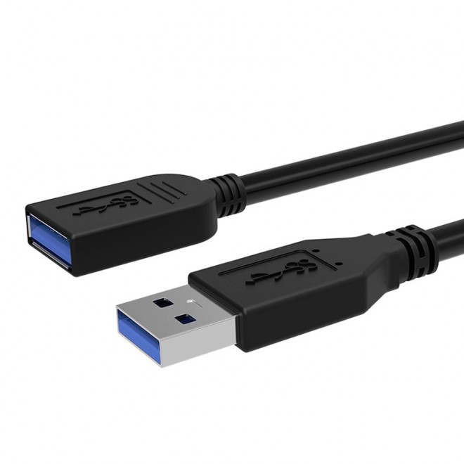 Simplecom CA305 0.5M USB 3.0 SuperSpeed Extension Cable - 50cm High-Speed A Male to A Female, Insulation Protected, Black