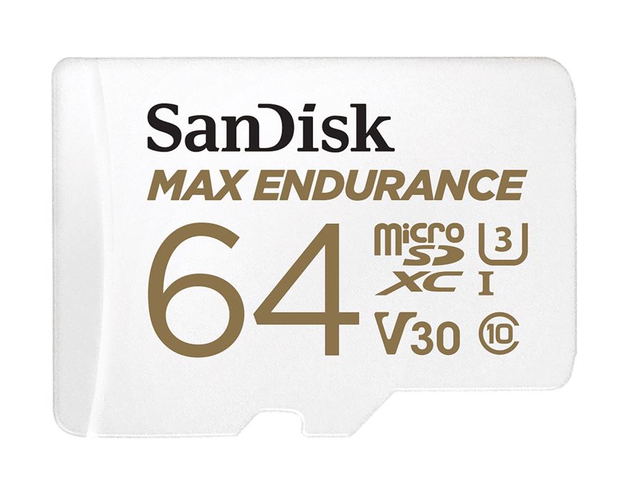 SanDisk Max Endurance 64GB microSDXC Card - 100MB/s Read, 40MB/s Write, UHS-I U3 V30, Durable for Dash Cams & Security Cameras with SD Adapter