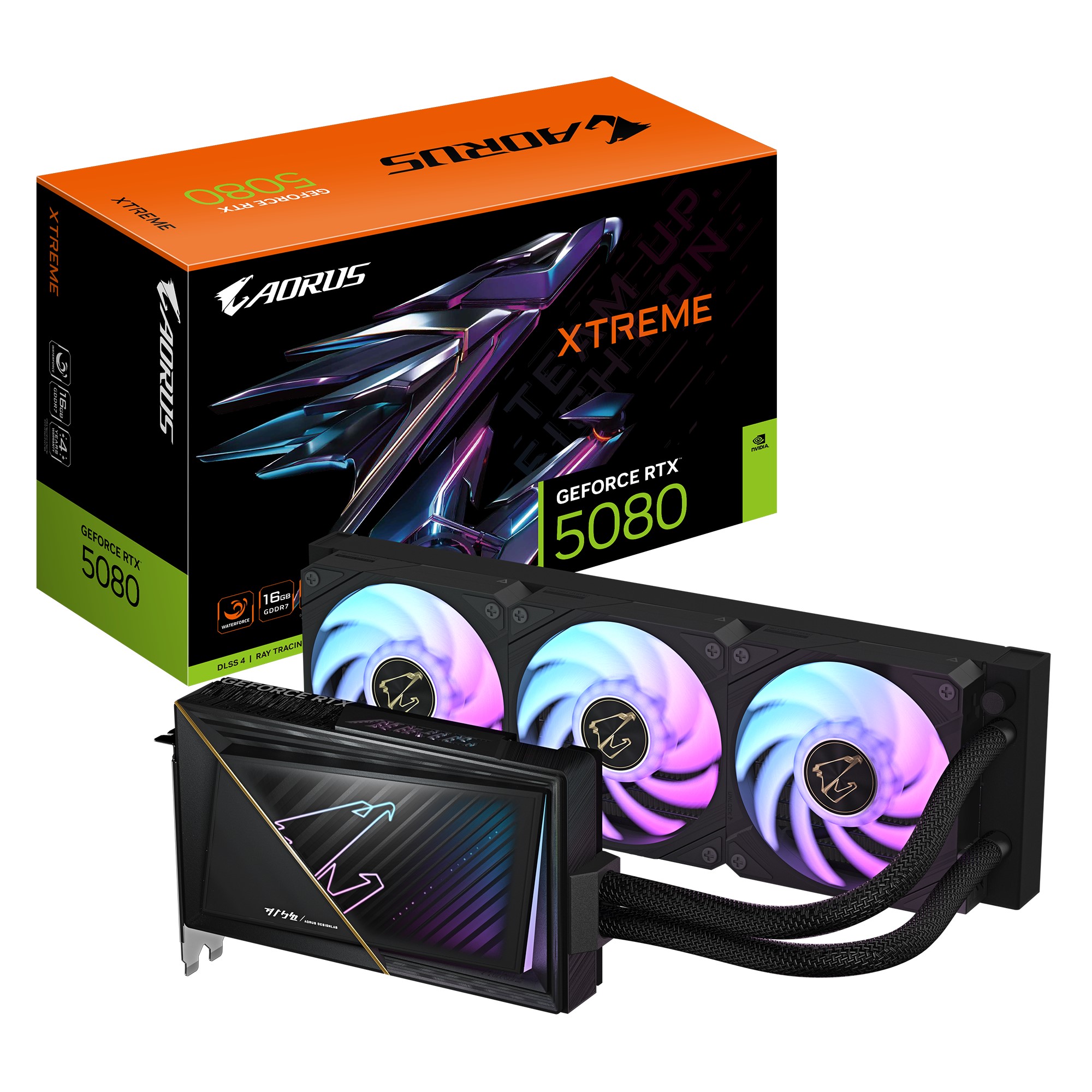 Gigabyte AORUS GeForce RTX 5080 XTREME WATERFORCE 16GB GDDR7 2805 MHz PCI-E 5.0 Liquid Cooled Graphics Card