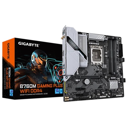 Gigabyte B760M GAMING PLUS WIFI DDR4 MicroATX Motherboard LGA1700 Intel 12th-14th Gen, 128GB DDR4, PCIe 4.0 x16, Wi-Fi 6, Bluetooth 5.3