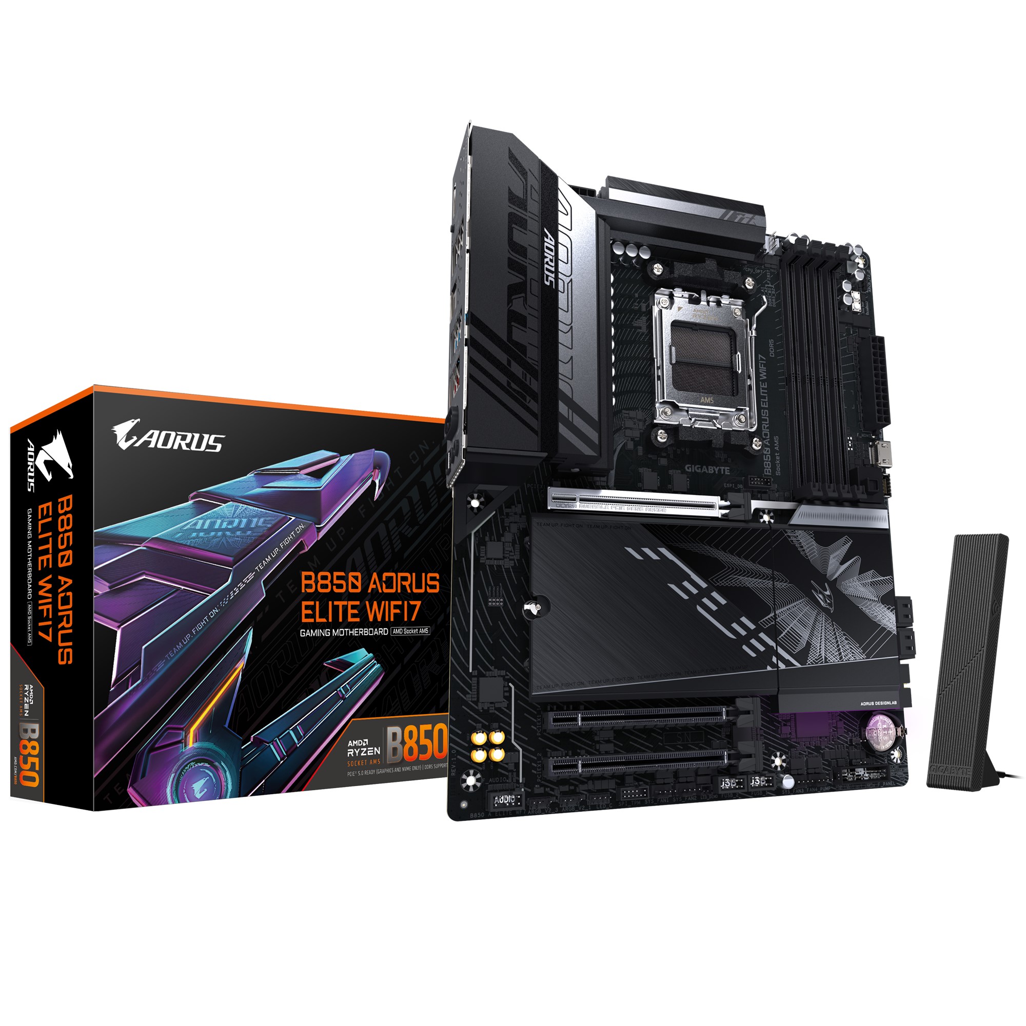 Gigabyte B850 A ELITE WF7 ATX Motherboard AMD AM5 DDR5 256GB PCIe 5.0 M.2 WiFi 7 2.5GbE LAN HDMI DisplayPort