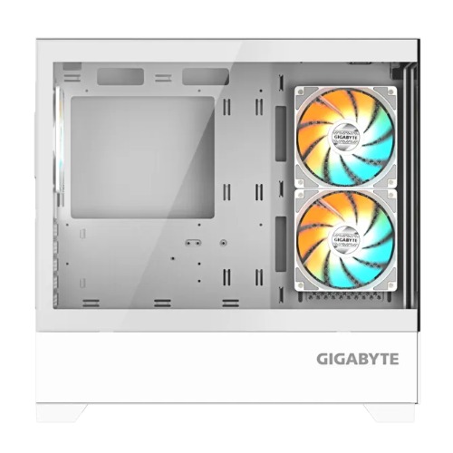 Gigabyte C201PI Mid Tower PC Case White - Tempered Glass, ARGB Fans, USB 3.0, Supports mini-ITX/m-ATX, Radiators up to 360mm