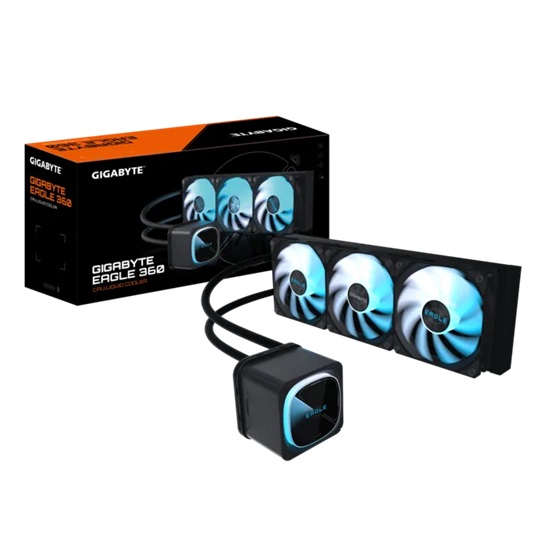GIGABYTE EAGLE 360 360mm AIO Liquid CPU Cooler with ARGB Fans and Copper Pump, Intel & AMD Compatible