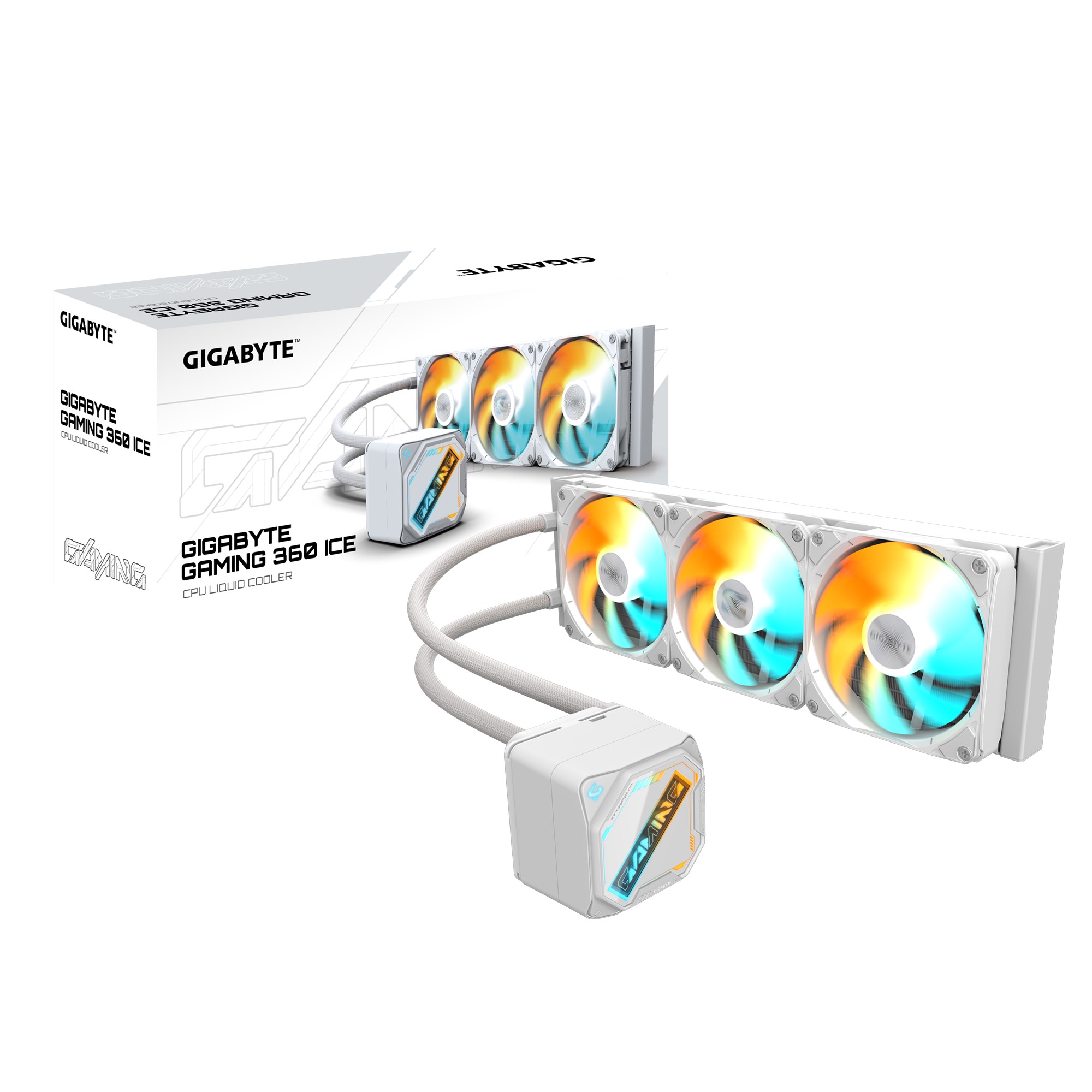 GIGABYTE GAMING 360 ICE All-in-One ARGB Liquid CPU Cooler - 360mm Radiator, Intel 1851/1700/115X/1200 & AMD AM5/AM4 Support, White