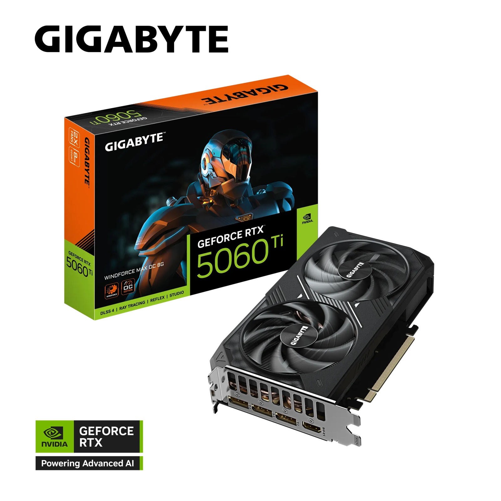 GIGABYTE GeForce RTX 5060 Ti WINDFORCE MAX OC 8GB GDDR7 28Gbps PCIe 5.0 Graphics Card with DisplayPort 2.1b & HDMI 2.1b Outputs