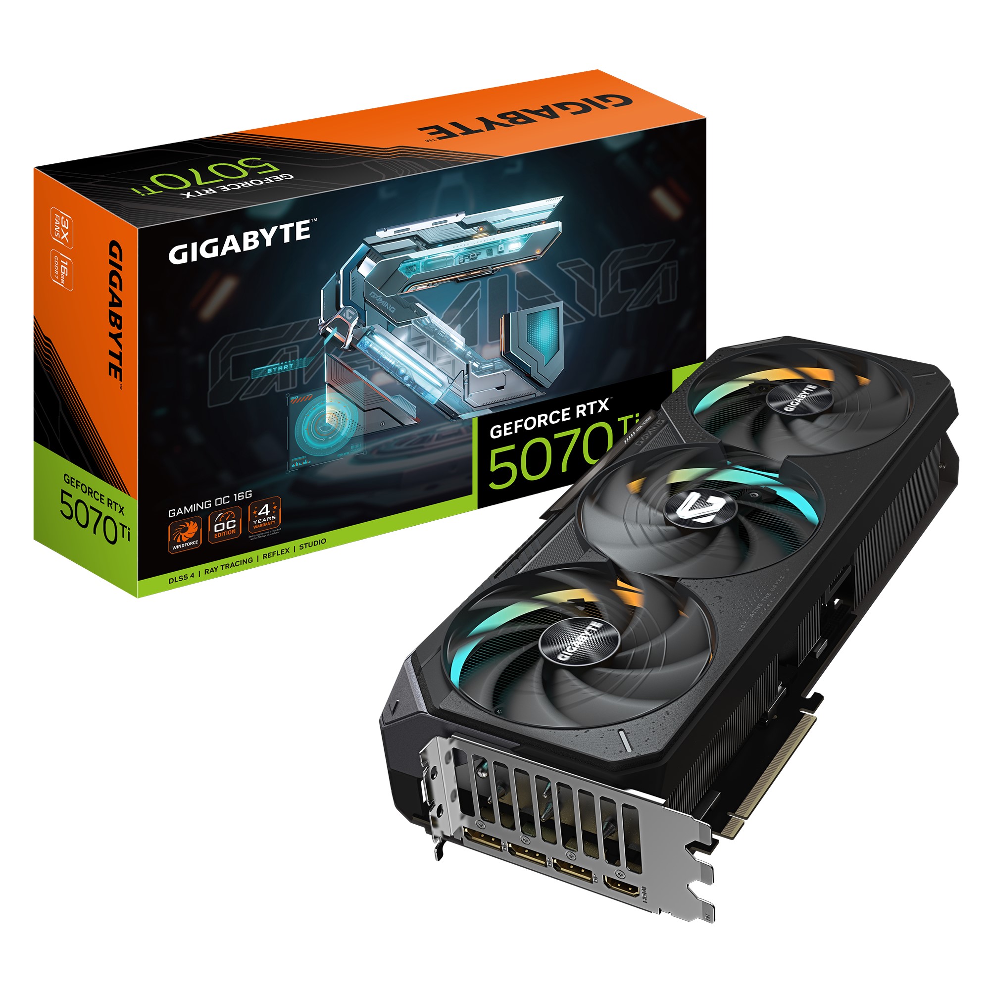 Gigabyte GeForce RTX 5070 Ti GAMING OC 16GB GDDR7 256-bit PCIe 5.0 Graphics Card with WINDFORCE Cooling & RGB Halo