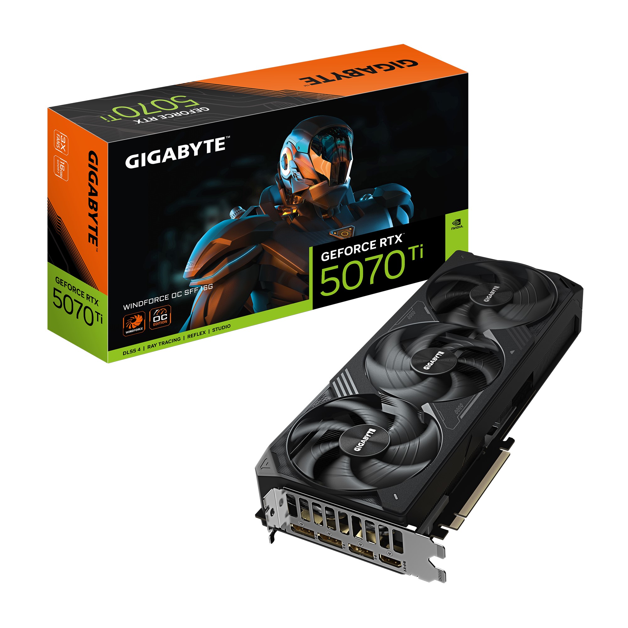 GIGABYTE GeForce RTX 5070 Ti WINDFORCE OC SFF 16GB GDDR7 2497MHz PCIe 5.0 Graphics Card with DisplayPort 2.1b & HDMI 2.1b