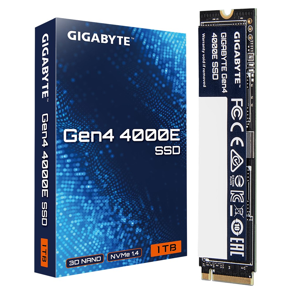 GIGABYTE Gen4 4000E 1TB NVMe M.2 SSD PCIe 4.0 x4 – Up to 4000MB/s Read, 3900MB/s Write, 3-Year Warranty