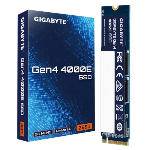 GIGABYTE Gen4 4000E 250GB NVMe PCIe 4.0 x4 M.2 2280 SSD - 3500MB/s Read, 1800MB/s Write, 3-Year Warranty