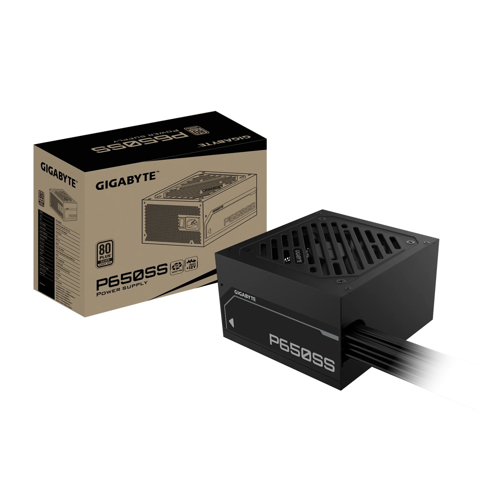Gigabyte GP-P650SS 650W ATX Power Supply Unit 80 PLUS Silver Certified with 120mm FDB Fan & Intel ATX 3.0 Support