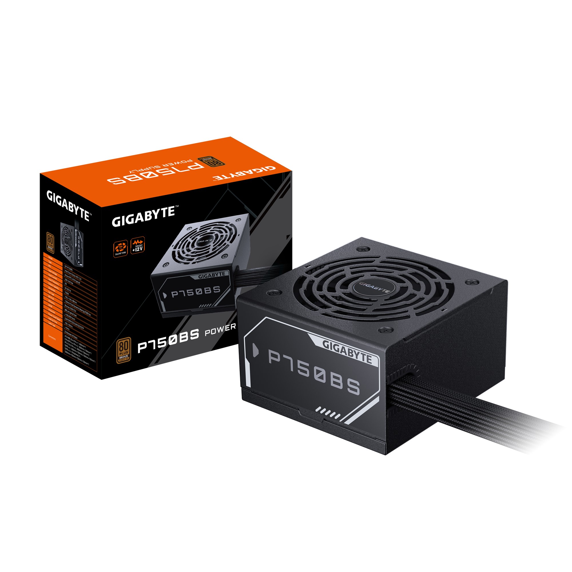 Gigabyte P750BS 750W ATX12V Power Supply - 80 PLUS Bronze Certified with 120mm Fluid Dynamic Bearing Fan and Multiple Protections
