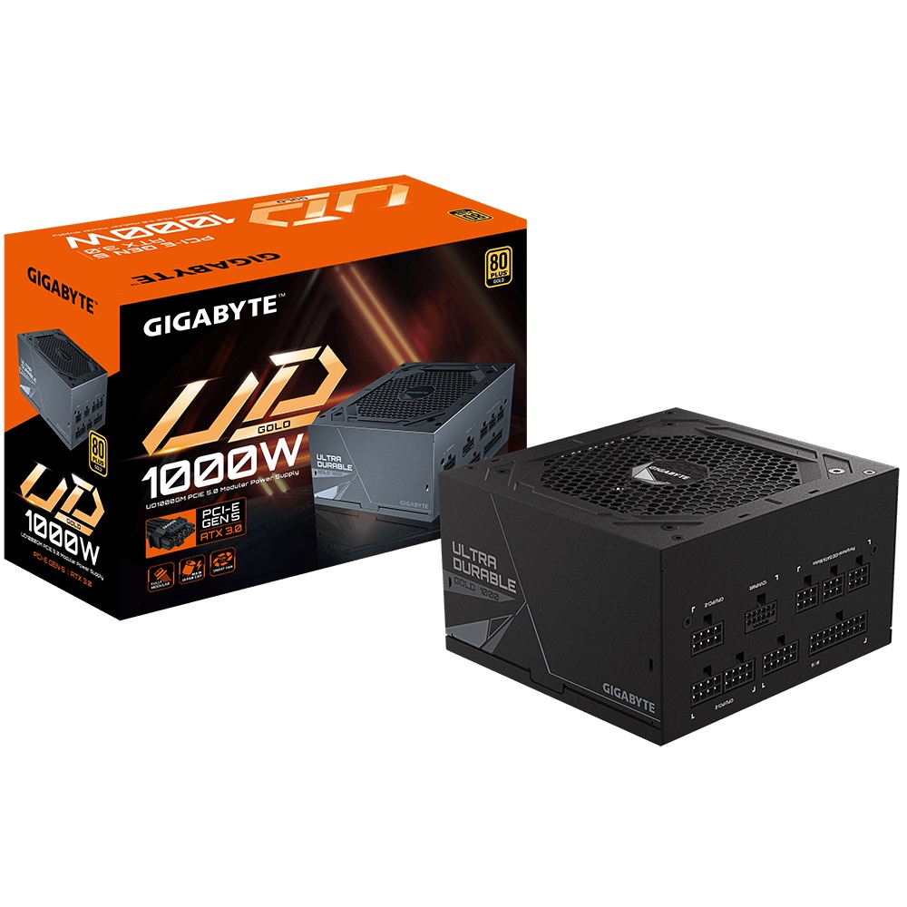 Gigabyte UD1000GM PG5 2.0 1000W ATX 80 PLUS Gold Fully Modular Power Supply with PCIe Gen 5 Support and 120mm Hydraulic Bearing Fan