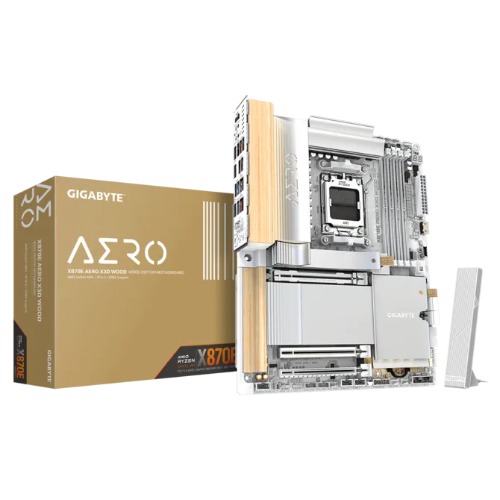 Gigabyte X870E AERO X3D WOOD AM5 ATX Motherboard DDR5 256GB USB4 Wi-Fi7 Dual 5GbE PCIe5 M.2 HDMI ALC1220