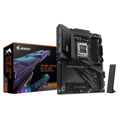 Gigabyte X870E AORUS ELITE X3D AM5 ATX Motherboard | AMD Ryzen 7000/8000/9000, 4×DDR5 256GB, PCIe 5.0 M.2, USB4, Wi-Fi 7, 5GbE LAN, HDMI, ALC1220 Audio