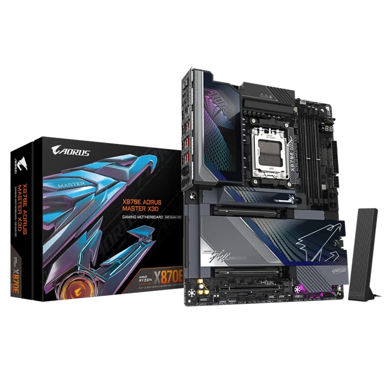 Gigabyte X870E AORUS MASTER X3D AM5 DDR5 256GB Wi-Fi7 USB4 10GbE+5GbE ATX Motherboard