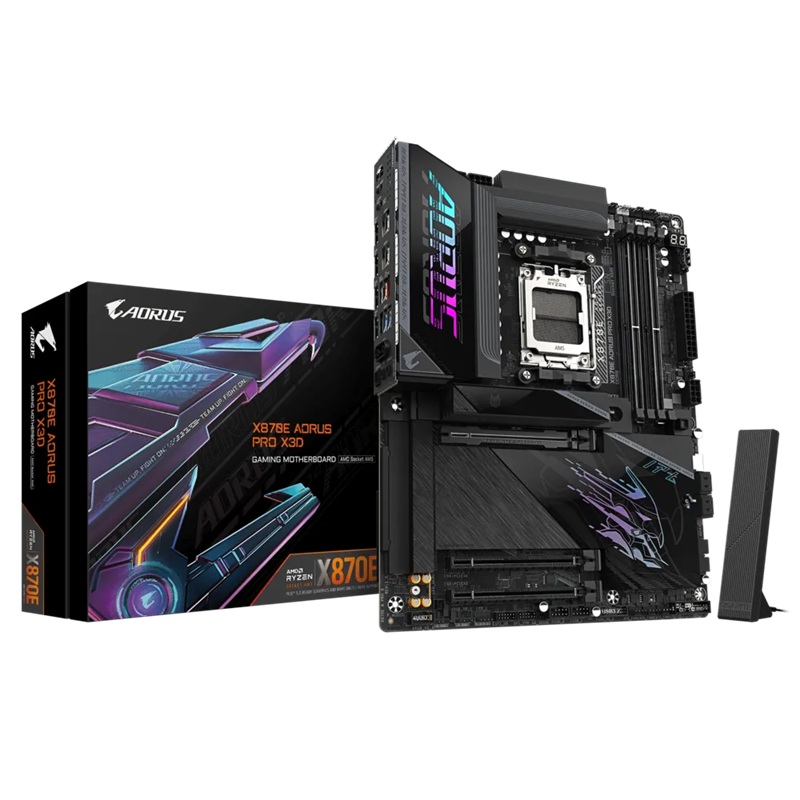 Gigabyte X870E AORUS PRO X3D AM5 DDR5 256GB Wi-Fi7 USB4 PCIe5 M.2 ATX Motherboard