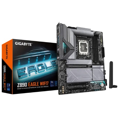 Gigabyte Z890 EAGLE WIFI7 P ATX Motherboard – Intel LGA 1851, 4x DDR5 up to 256GB, PCIe 5.0, Wi-Fi 7, USB4 Type-C