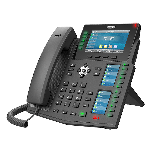 Fanvil X6U Enterprise IP Phone with 4.3'' Color Display, 20 SIP Lines, 60 DSS Keys, Dual Gigabit Ports, Built-in Bluetooth & PoE Support