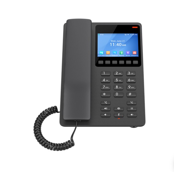 Grandstream GHP631W Desktop Hotel Phone with 3.5" Color LCD, Dual-Band WiFi 6, PoE, HD Audio & USB-C Charging