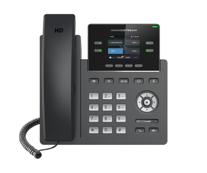 Grandstream GRP2612P 4-Line IP Phone with 2 SIP Accounts, 320x240 Color Screen, HD Audio, PoE Powered