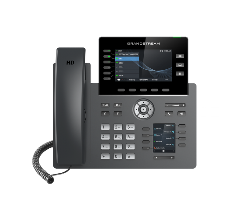 Grandstream GRP2616 6-Line IP Phone with 6 SIP Accounts, Dual Color LCD, HD Audio, Bluetooth & Dual-Band WiFi, PoE Powered
